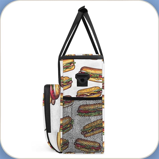Hot Dog Coffee Maker Travel Bag, Food Insulated Grocery Bag Travel Picnic - Image 4