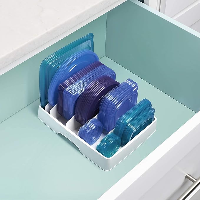 YouCopia StoraLid Adjustable Food Container Lid Organizer for Kitchen Cabinet Storage, Large Classic Edition