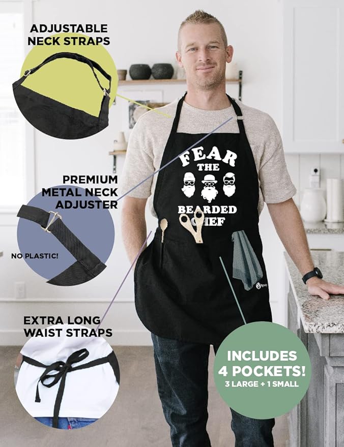 ApronMen - Funny Apron For Men - BBQ Gifts for Men & Unique Gifts for Fathers - Mens Aprons for Grilling