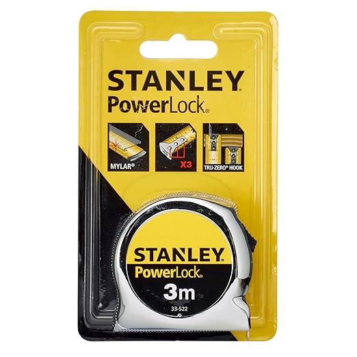 STANLEY 0-33-522 Powerlock Tape, 3m Metric Only