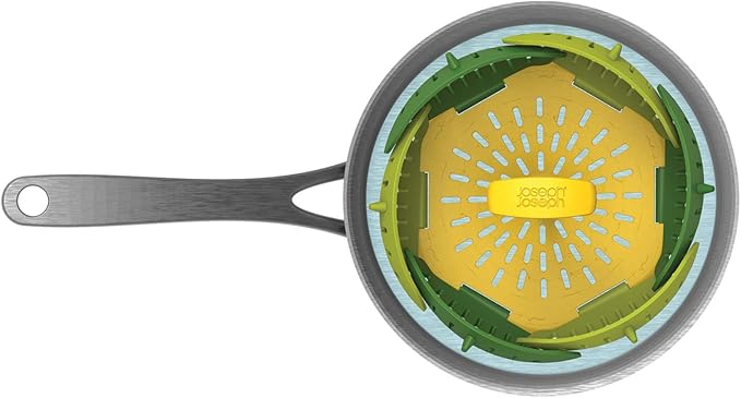 Joseph Joseph Bloom Folding Steamer Basket for Vegetables, Expandable for Various Pans, Compact Storage - Green