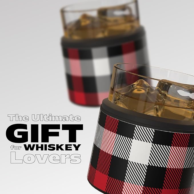 asobu Whiskey Sleeve Glass – Insulated Bourbon Tumbler with Premium Rocks Glass, BPA-Free, Double-Wall Stainless Steel, Keeps Drinks Cold Longer, 10.5oz