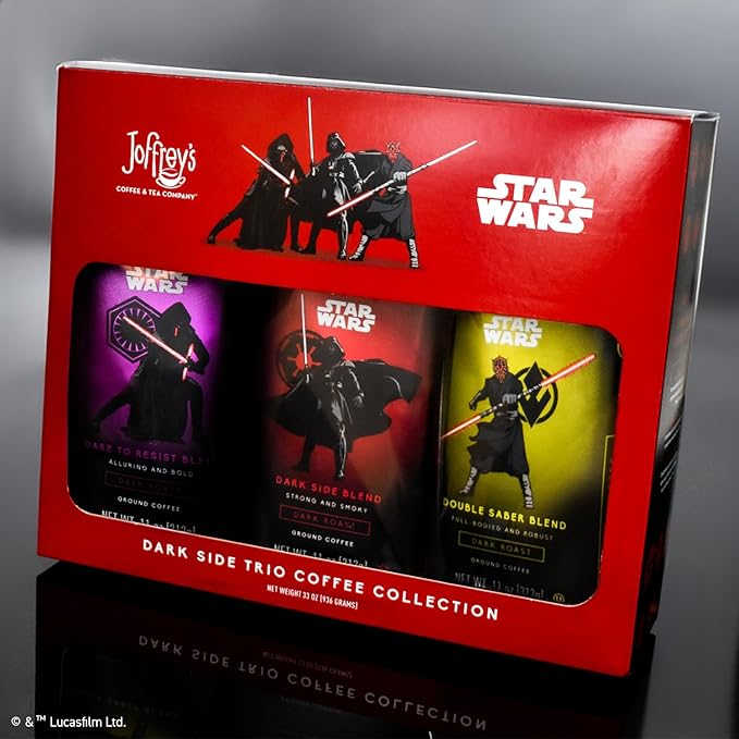 Joffrey's Coffee - STAR WARS™ Dark Side Trio Coffee Collection, STAR WARS Licensed Collection, Artisan Dark Roast, Bold & Smooth Taste, Brew or French Press (Ground, 3-pack)