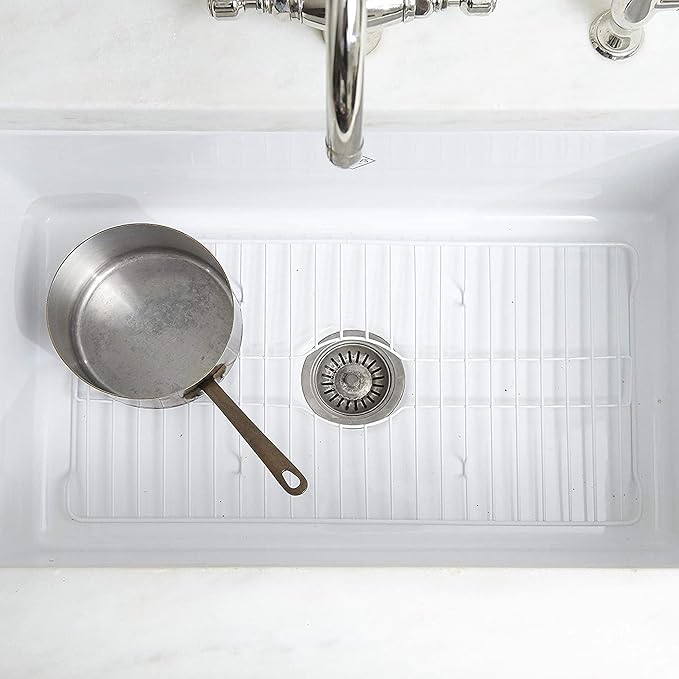 Better Houseware Sink Protectors for Kitchen Sink, Protective Metal Grid, 18.1x12.3x1 inches, White Kitchen Sink Mat to Shield Sink Base from Scratches, Rust-Resistant Coating, L