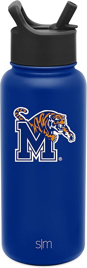 Simple Modern Officially Licensed Collegiate University Water Bottle with Straw lid Insulated Stainless Steel Thermos | Summit Collection | 32oz
