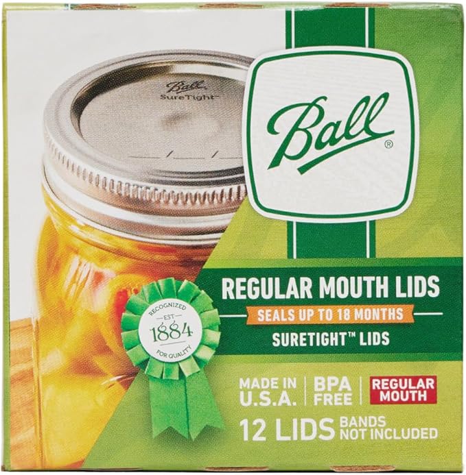 Ball Mason Jar Lids, Regular Mouth, 12 CT (Pack of 3)