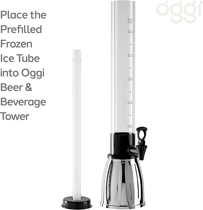 OGGI Set of Two Replacement Ice Tubes for Beer Tower, Ideal Spares for Commercial Use, Fits OGGI 8088 Series Beer Towers