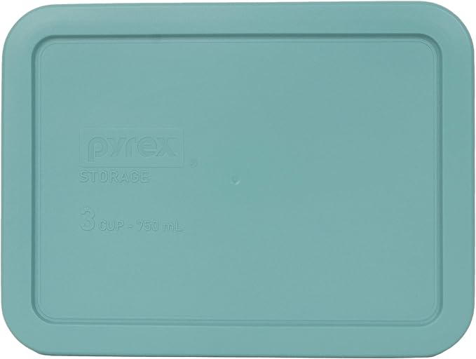 Pyrex 7210-PC 3 Cup Turquoise Rectangle Replacement Food Storage Lid - Made in USA