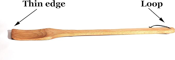 ECOSALL Large Wooden Spoon - 18-inch Heavy Duty Cajun Stir Paddle for Cooking in Big Pots & Wall Décor - Big Spoon For Brewing, Grill, Mixing, Stirring - Solid Natural Hard Wood Long Spatula.