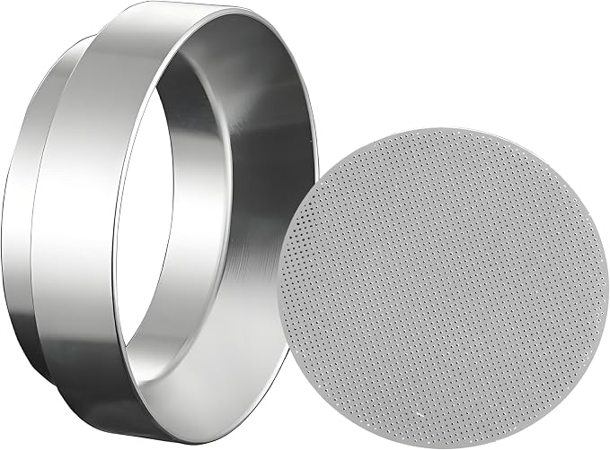 51mm Espresso Dosing Funnel and Puck Screen Set, Coffee Dosing Ring Aluminum by welcome