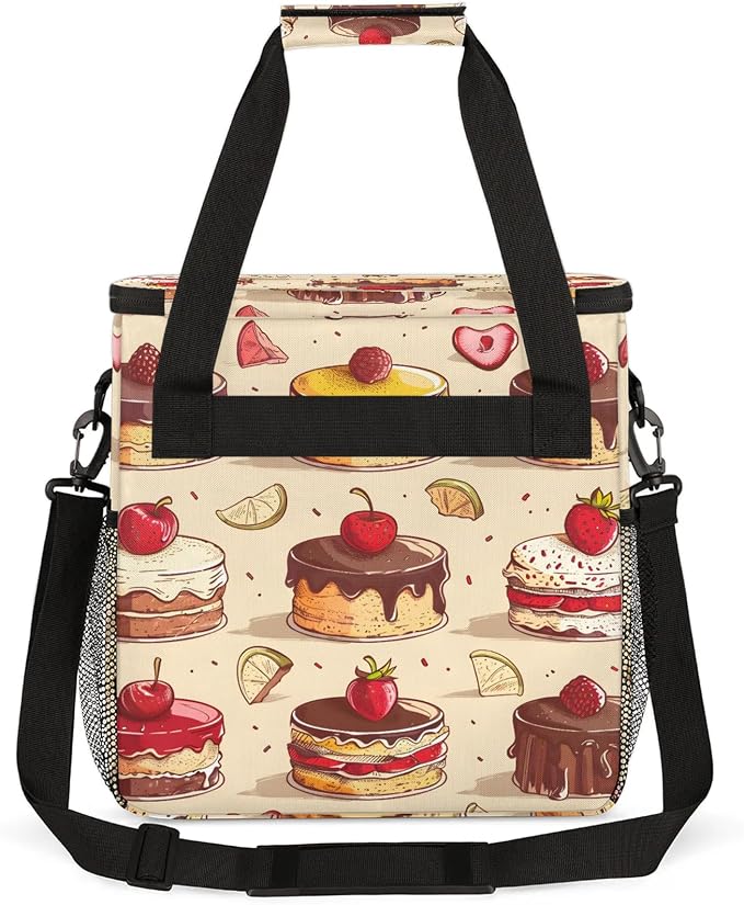 Sweet Cupcake Coffee Maker Travel Bag, Food Insulated Grocery Bag Travel Picnic - Image 5