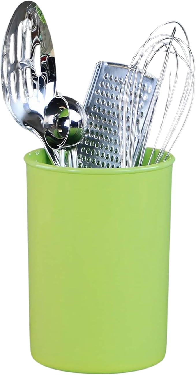 Reston Lloyd Calypso Basics Multipurpose Cookware Storage Crock, Kitchen Countertop & Office Desk Organization, Durable & Food Safe BPA-Free Plastic, Lime