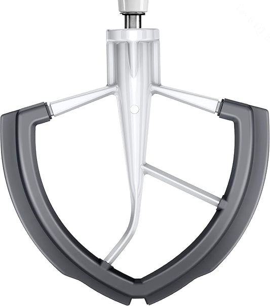 Flex Edge Beater for KitchenAid 6QT Bowl-Lift Stand Mixer, Beater with Double Silicone Edge, Mixer Paddle, Perfect 6 Quart Bowl-Lift Stand Mixer Attachment for KitchenAid, White
