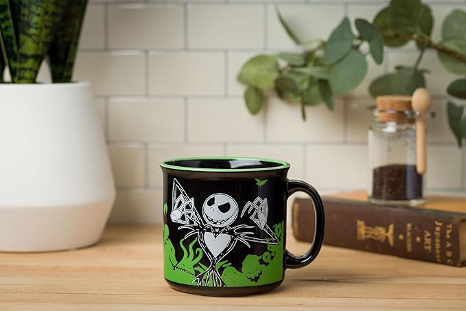 Silver Buffalo Disney The Nightmare Before Christmas Your Worst Nightmare Featuring Jack Skellington Ceramic Camper Mug, 20 Ounces