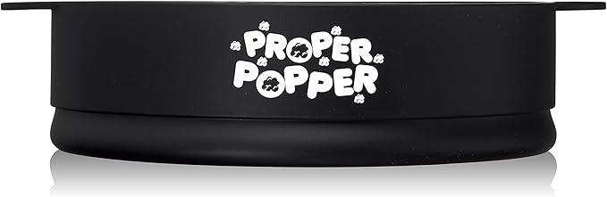 The Original Proper Popper Microwave Popcorn Popper, Silicone Popcorn Maker, Collapsible Bowl BPA Free & Dishwasher Safe - (Black)