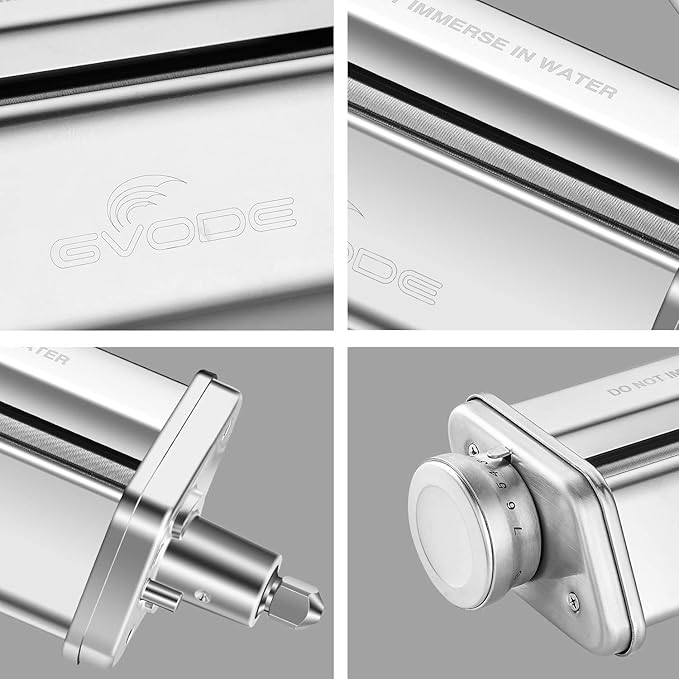 Pasta Roller Attachment for KitchenAid Stand Mixer, Pasta Roller KitchenAid Attachment, Stainless steel Pasta Roller Machine with 8 Adjustable Thickness Knob by Gvode