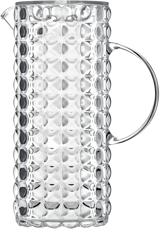 GUZZINI Tiffany Bulb Pitcher with Spout - Clear, Chip Resistant, Unbreakable & BPA-Free, Water Jug, Iced Tea Pitcher for Restaurant & Home, Made in Italy