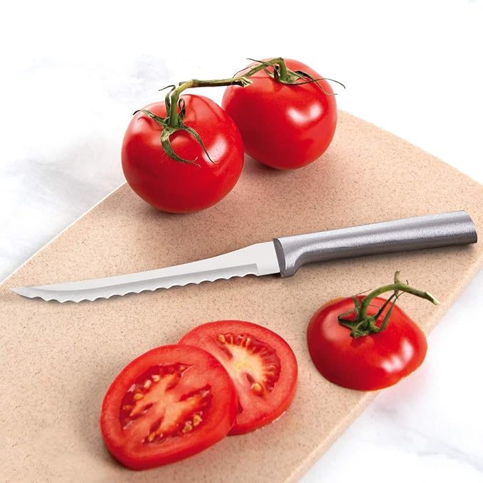 Rada Cutlery 3-Piece Cooking Essentials Knife Gift Set (S49), Stainless Steel Hollow Ground Blades, Made in USA, Silver Handles