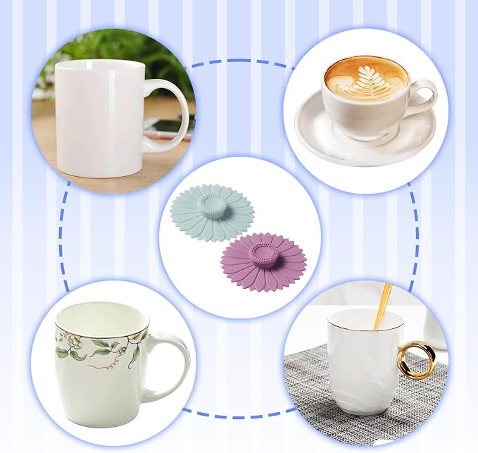 Universal Silicone Mug Lids 6 Pcs, Temperature-Resistant Cup Covers - Image 3