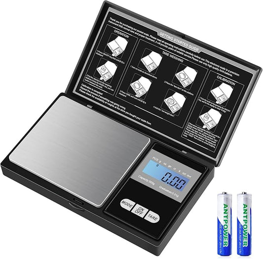 Diyife Pocket Balance 500g/0.01g [New Panel], Precision Mini Kitchen Balance, Portable Digital Balance with LCD Display and Tare Function, Multifunction Used for Jewelry, Coffee (Including Batteries)