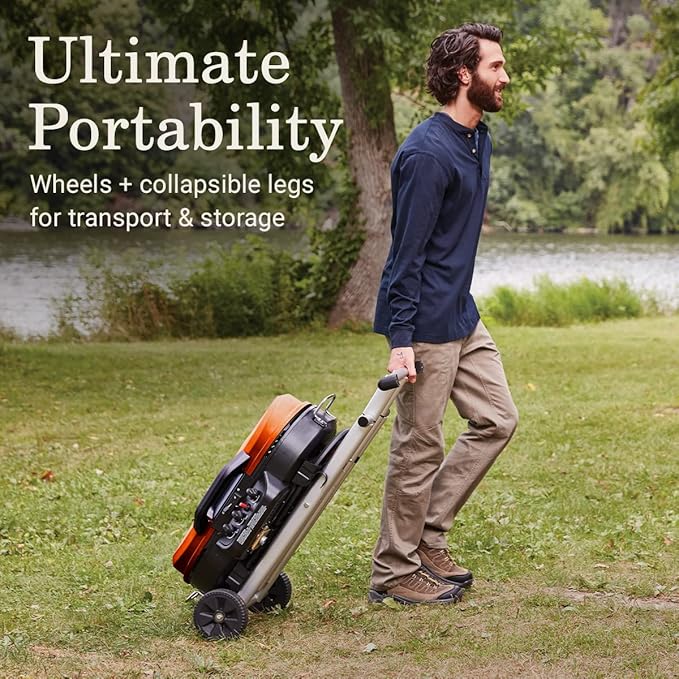Coleman RoadTrip 285 Portable Stand-Up Propane Grill with 3 Adjustable Burners & Instastart Ignition, 20,000 BTUs of Power for Outdoor Cooking, Camping, Tailgating, Grilling, BBQs, & More