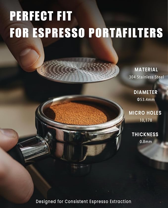 53.4mm Espresso Puck Screen 2 pack, Reusable Metal Coffee Filter - Image 2
