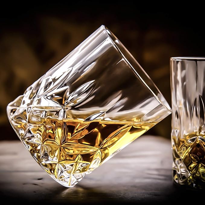 DeeCoo Premium 10, 11 OZ Scotch Glasses - Old Fashioned Whiskey Glasses/Style Glassware for Bourbon/Rum/Bar Tumbler Set of 6