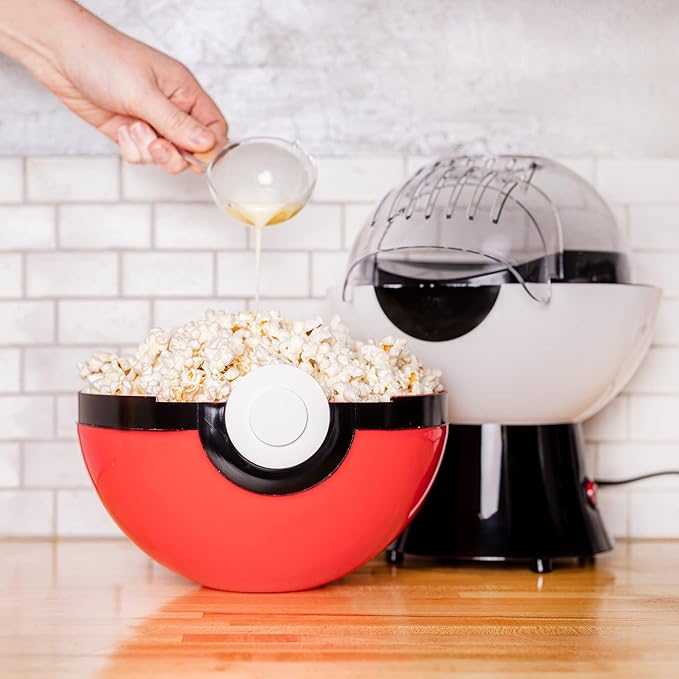 Uncanny Brands Pokemon Poke ball Popcorn Maker- Pokemon Kitchen Appliance