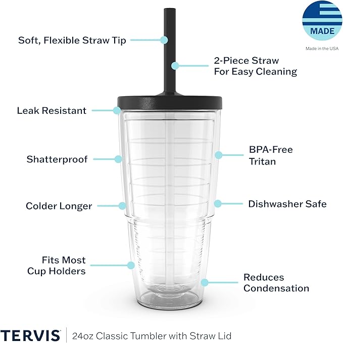 Tervis Kelly Ventura - Floral Collection Made in USA Double Walled Insulated Tumbler Travel Cup Keeps Drinks Cold & Hot, 24oz with Straw Lid, Posy