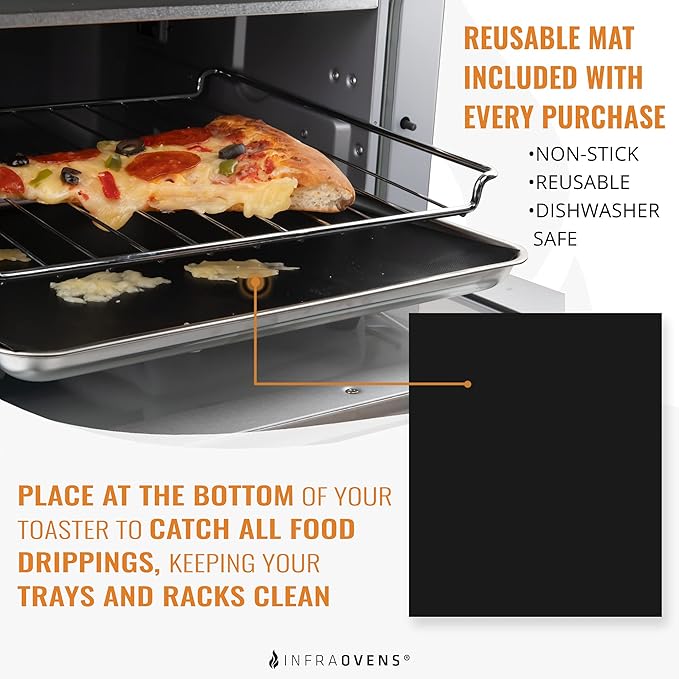 Reusable Liners for Toaster Oven Air Fryer 10 x 12 Accessories Compatible with Cuisinart, Ninja, Kitchenaid, Kalorik + More, Easy Clean Replacement for Parchment Paper Liners for Countertop Oven