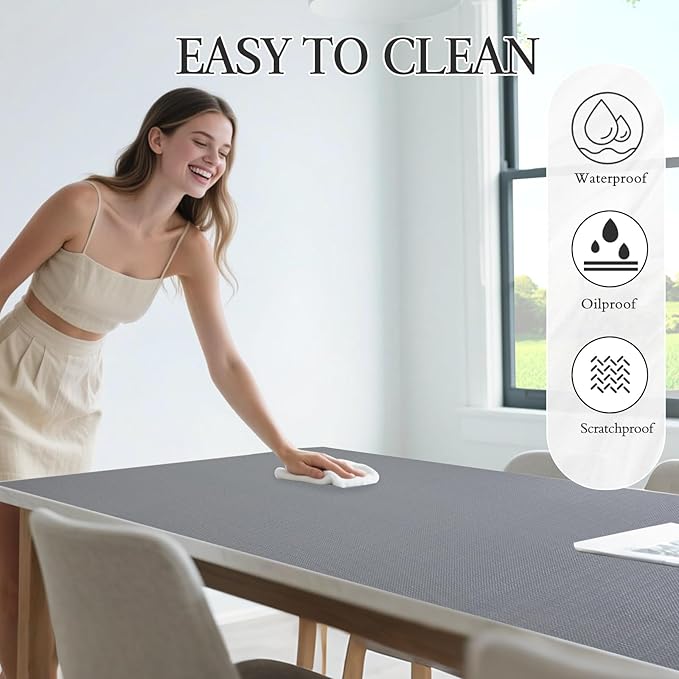 Beautysaid Shelf and Drawer Liner for Kitchen Cabinet, Non Adhesive Non Slip Shelf Paper Waterproof Washable Thickened for Dresser Pantry Shelve Bathroom Protector Liner(Gray,23.6 in x 10 FT)
