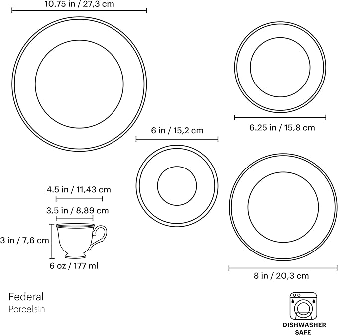 Lenox 100191602 Federal Gold 5-Piece Place Setting