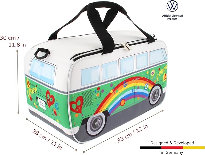 BRISA VW Collection - Volkswagen Insulated Cool-Warm Thermo Picnic Lunch Bag Box for Food in T1 Bus Design (25 Liters/6.6 Gallons)