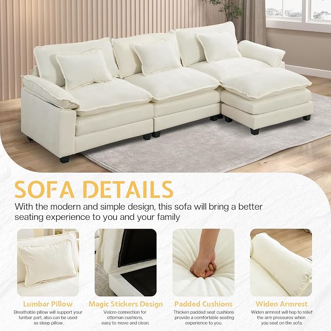 Modular Sectional Sofa, Cloud Couch - Image 5