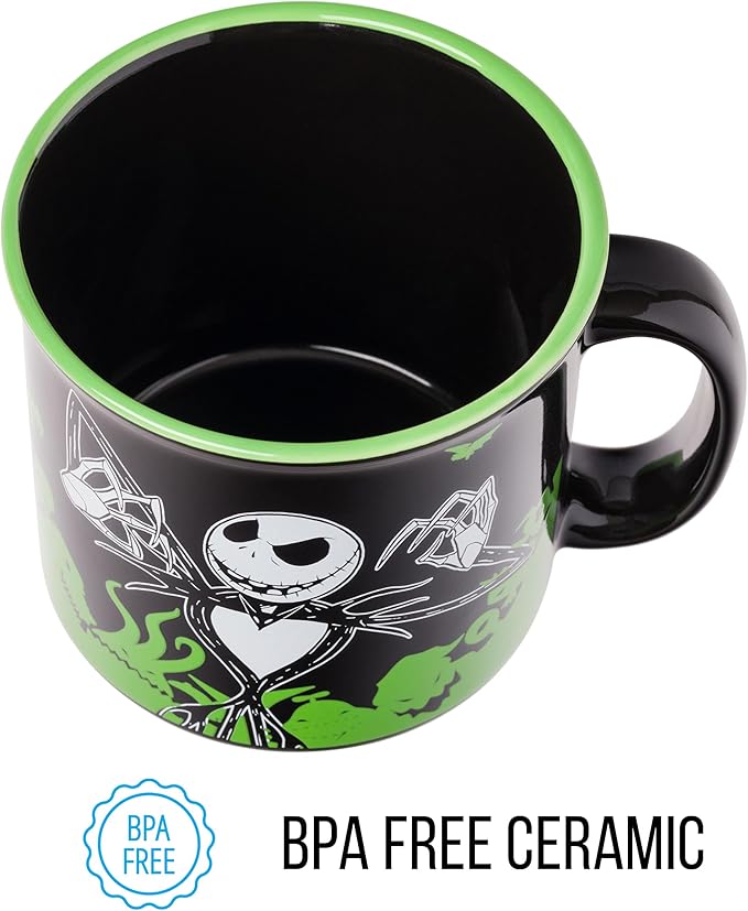 Silver Buffalo Disney The Nightmare Before Christmas Your Worst Nightmare Featuring Jack Skellington Ceramic Camper Mug, 20 Ounces