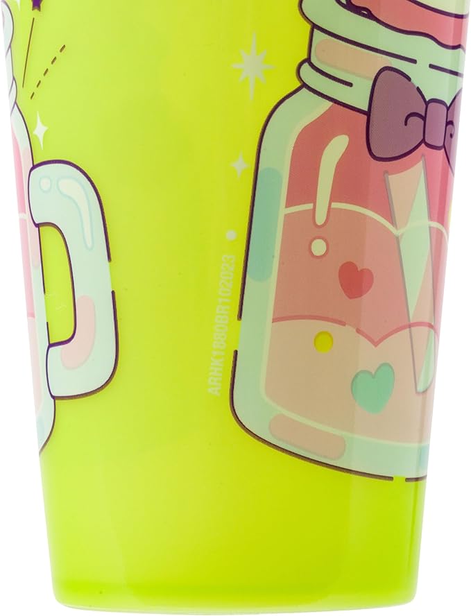 Silver Buffalo Sanrio Hello Kitty and Friends 4 Pack Color Changing Plastic Tumblers Featuring Hello Kitty, My Melody, Badtz Maru, and Cinnamoroll, 24 Ounce