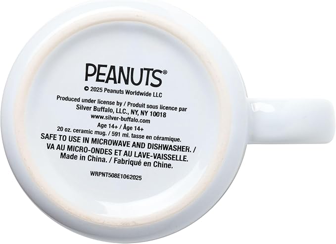 Silver Buffalo Peanuts Halloween Costumes Featuring Charlie Brown, Snoopy, Woodstock, Lucy, and Linus Ceramic Camper Mug, 20 Ounces