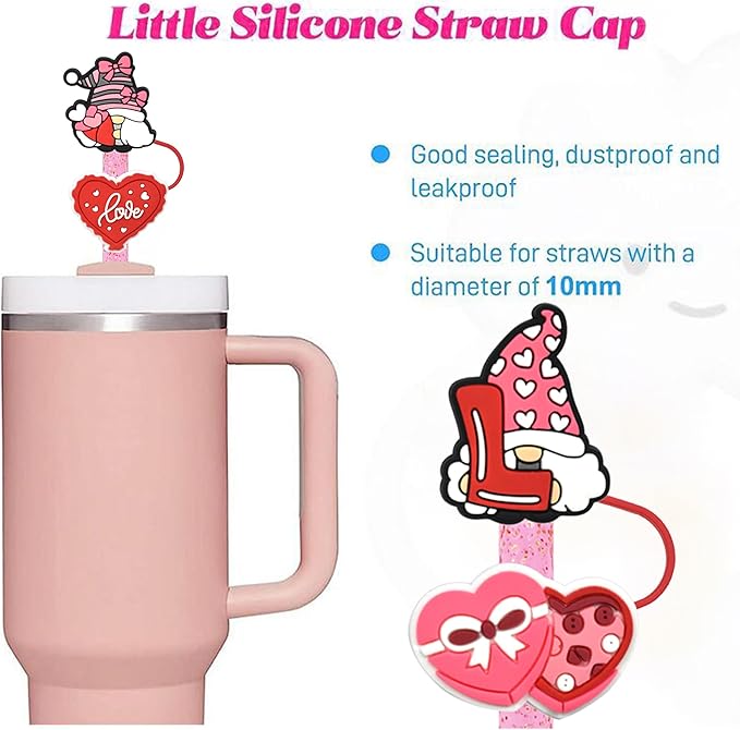 Straw Cover Cap for Stanley Cup,Straw Topper Compatible for 30 and 40 Oz Tumbler with Handle,10 mm 0.13 in Reusable Straw Tips Lids,Straw Tip Covers for Christmas Gifts