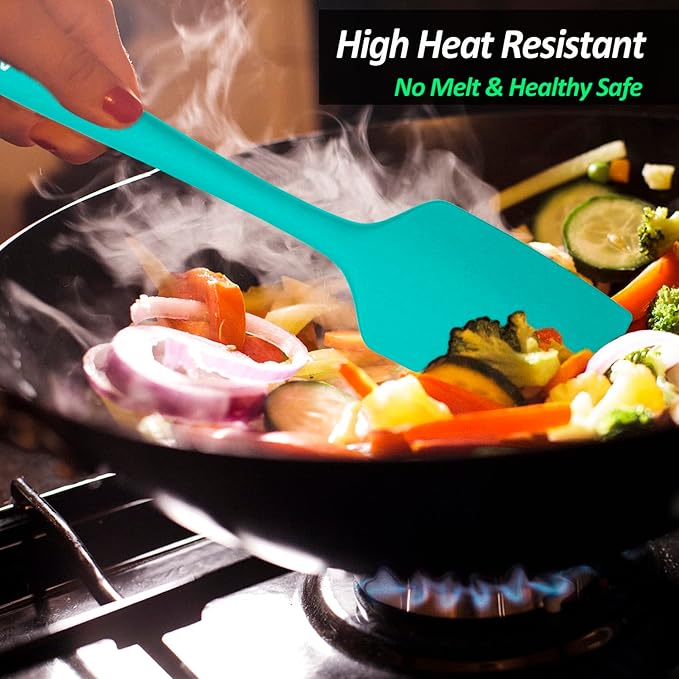 3 Pack Large Silicone Spatula for Kitchen,600°F Heat resistant Rubber Spatulas for Baking,Cooking, Scraping,and Mixing,Non Stick Kitchen Utensils, BPA Free, 11.2 IN, Multicolors