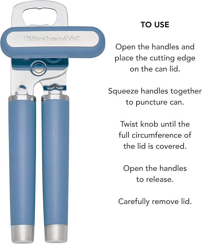 KitchenAid Gourmet Multifunction Can Opener/Bottle Opener, 8.36-Inch, Blue Velvet