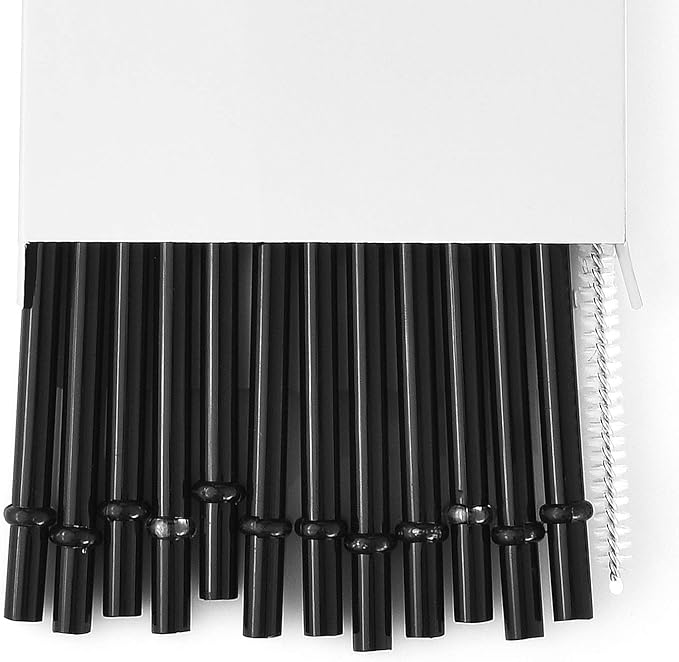 ALINK 13 inch Extra Long Reusable Plastic Black Straws, 12-Pack Tumbler Straws for Stanley Cups, 1 Gallon, 64 oz 40 oz 32 oz Water Bottles, Pack of 12 with Cleaning Brush