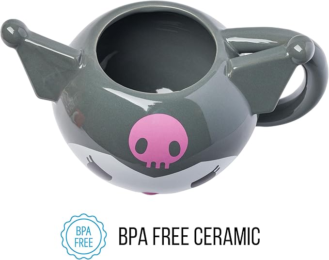 Silver Buffalo Hello Kitty and Friends Kuromi Ceramic 3D Sculpted Mug, 20 Ounces