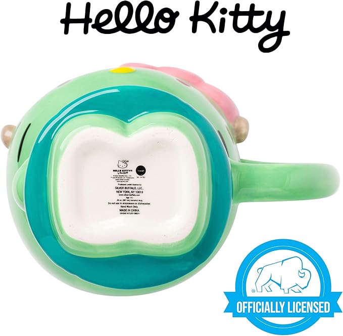 Silver Buffalo Sanrio Hello Kitty Frankenstein Halloween Costume 3D Sculpted Ceramic Mug, 20 Ounces