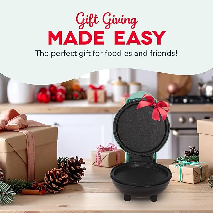 DASH Mini Maker Electric Round Griddle for Individual Pancakes, Cookies, Eggs & other on the go Breakfast, Lunch & Snacks with Indicator Light + Included Recipe Book - Red