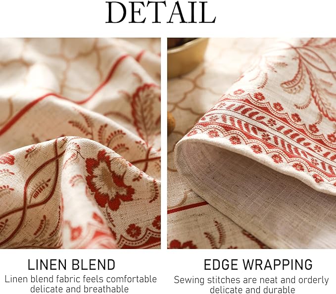 ISAENNE Designer Linen Floral Long Rectangle Tablecloth,Pale Yellow Farmhouse Indoor Table Cloth,Durable Decor Tablecloths for Dining Kitchen Thanksgiving Christmas,63"*102"-Chamonix A