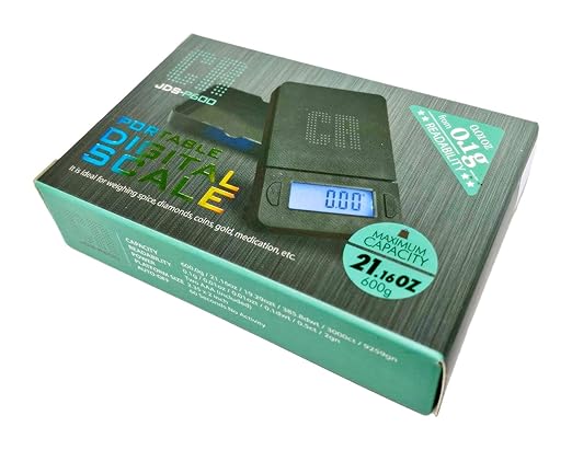 CR Scale Digital Pocket Scale - 1pc Premium Digital Food Scale 600g by 0.1g Digital Grams Scale Weight Scale Kitchen Scale Black Gram Scale Portable Scale (JDS-P600) (Battery Included)