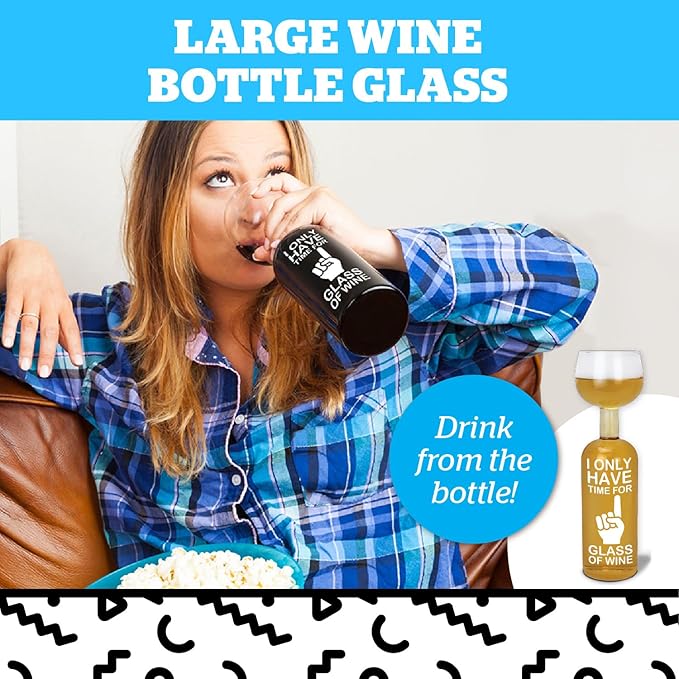 BigMouth Inc. Wine Bottle Glass Holds a Full Bottle Funny Novelty Gifts for Wine Lovers Giant Drinking Glass for Adults