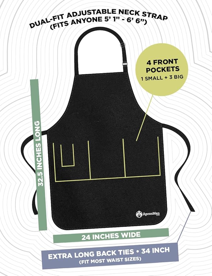 ApronMen - Funny Apron For Men - BBQ Gifts for Men & Unique Gifts for Fathers - Mens Aprons for Grilling