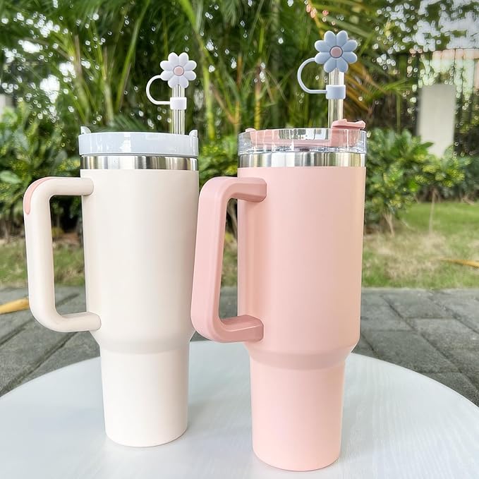 5Pcs 0.4in/10mm Diameter Silicone Straw Covers Cap Compatible with Stanley 20 30&40 Oz Cup, Straws Topper for Stanley 40 Oz Tumbler with Handle, Dust-Proof Straw Caps for Water Bottle