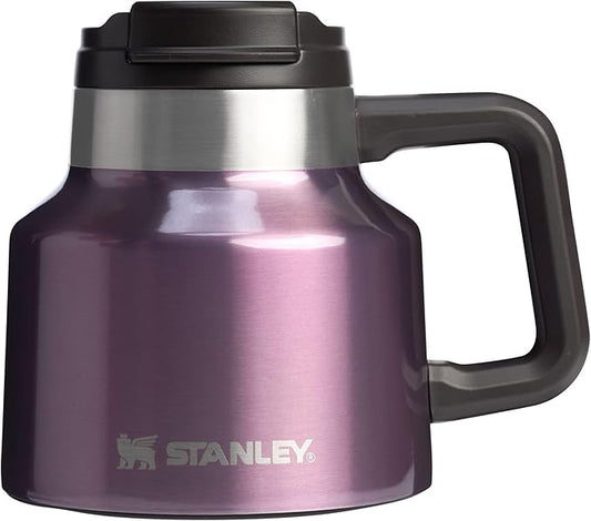 STANLEY Tough-To-Tip Admiral's Mug 20 oz | Twist-on Flip Open Lid | Wide Body with Non-Skid Rubber Base | Insulated Stainless Steel Coffee Cup | BPA-Free